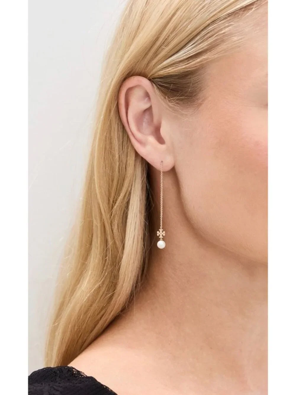 Tory Burch Kira Gold and Pearl Long Earrings ✺✺